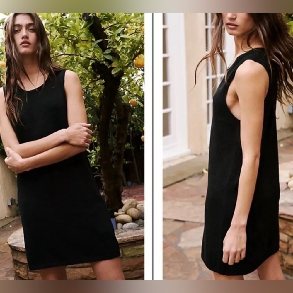 NWOT Free People, Nina Sweater Mini Dress X-Small in Black